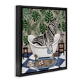 thumbnail image 2 of Stupell Industries Coastal Zebra in Tropical Bathtub Black Floating Frame Canvas Art, 18 x 18, by Janet Tava, 2 of 8