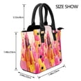 thumbnail image 2 of Lsque Digital Nomad Pink Landscape Pattern Leather Rivet Shoulder Bag – Elegant Genuine Leather & Microfiber PU Crossbody with Detachable Adjustable Strap, 2 of 5