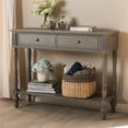 thumbnail image 2 of Baxton Studio Noemie Table Console 2 Tiroirs en Brun, 2 of 10