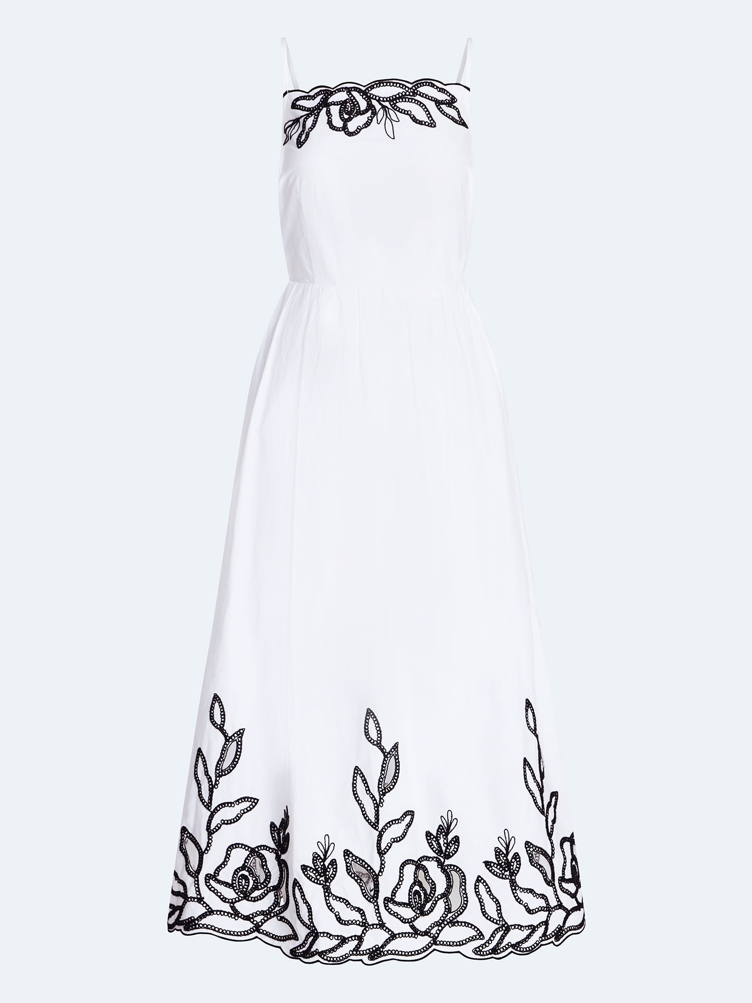 Free Assembly Women's and Women's Plus Embroidered Cotton Midi Dress, Sizes XS-4X