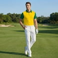 thumbnail image 5 of Inglocry Men's Polo Shirts Short Sleeve Golf Quick Dry Collared Moisture Wicking Athletic Performance Polo Shirt 2026 Yellow L, 5 of 8
