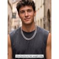 thumbnail image 5 of FindChic Chunky Silver Chains for Women Men 12mm Stainless Steel Cuban Link Necklace Birthday Graduation Fathers Day Jewelry Gifts Dad Husband Boyfriend Him, 20inch, 5 of 10