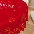 thumbnail image 4 of Duangreer Christmas Round Tablecloth, Red Shiny Snowflake Print Waterproof Wrinkle Resistant, Table Cover for Family Party, Dining, Indoor and Outdoor, 70''Round, 4 of 6