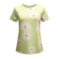 thumbnail image 4 of Dyegold Printed T Shirts For Women Short Sleeve Round Neck Vintage Graphic Tee Shirts Summer Casual Loose Fit Tops Blouses, 4 of 5