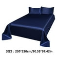 thumbnail image 3 of Home Kitchen Bathroom Textile Deals!Pcksrro Solid Color Bed Sheet Ice Silk Summer Wash Silk Friendly Bed Sheet With Pillowcases Ice Silk Bed 3 Piece Set, 3 of 4