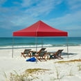 thumbnail image 3 of Stalwart 10x10 ft Pop Up Canopy Tent - UPF30 Beach Tent Sun Shelter, Red, 3 of 5