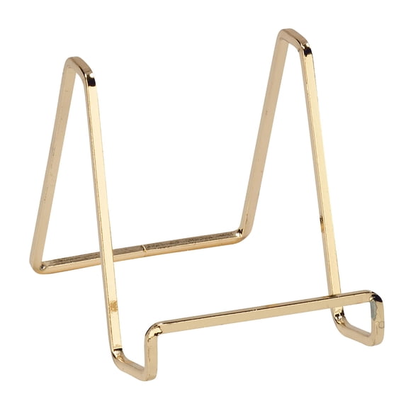 Tripar Soporte Cuadrado De Alambre De Metal Con Acabado De Latón (4 Pulgadas De Profundidad) - Caballete De Mesa - Diseño De Borde Hecho A Mano Para Una Apariencia Elegante Y Moderna - Perfecto Para L