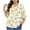 Yellow, variant on Womens Tops 3/4 Flare Sleeve V Neck Floral Print Pleated Relaxed Fitting Tunic Blouse Fall Basic Tops Plus Size Casual Loose Solid Flowy Shirts Tops,Black,L