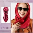 thumbnail image 4 of 35 Inch Silk Head Scarf 2 Pcs Large Square Neck Scarf Sleeping Hair Wrapping Satin Scarf for Women, 4 of 8
