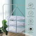 thumbnail image 5 of Caliee 3Tier Hanging Sweater Drying Rack Flat Mesh Foldable Clothes Drying Rack Large Capacity Windproof Laundry Drying Rack for Indoor Outdoor, 5 of 7