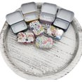 thumbnail image 3 of RSACCSKY 8Pcs Metal Hinged Tin Box Container Daisy Floral Farmhouse Rustic Mini Portable Small Storage Container Kit with Lid for Home Storage 2.1x1.5x1 Inch (Pastel), 3 of 5