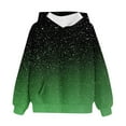 thumbnail image 4 of SERTG Kids Winter Top Gradient Glitter Casual Printed Hoodie Long Sleeves with Pockets Hoodie Top for Children 3-14 Years(Green,11-12 Years), 4 of 5