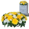 thumbnail image 2 of CoreLiving Artificial Plants Flowers Faux Outdoor Plants Cemetery Flowers for Grave UV Resistant Silk Rose Daisy Fern Sunflower Memorial Saddle for Headstones, 2 of 10