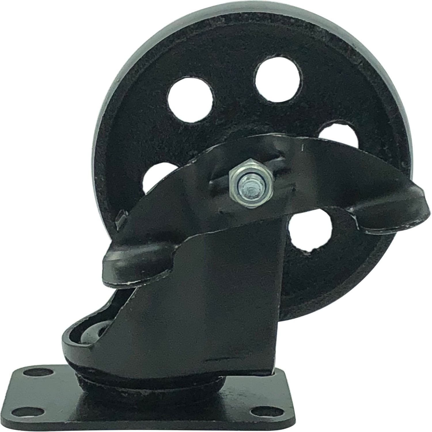 3 Combo FactorDuty 4 All Black Metal Swivel Plate Caster Wheels w//Brake Lock Heavy Duty High-Gauge Steel