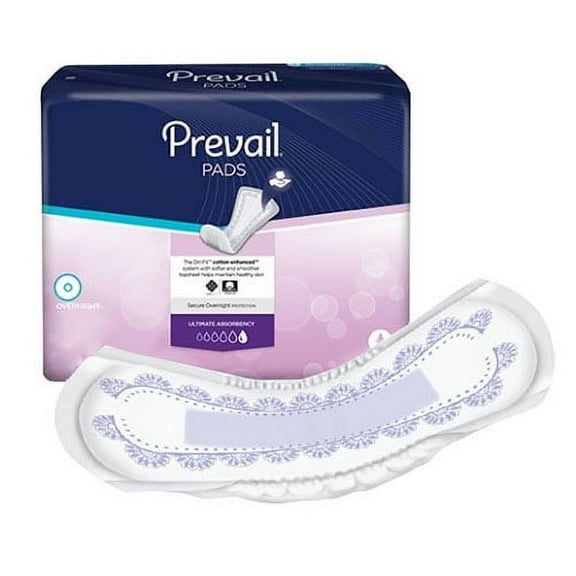 Prevail Bladder Control Pads Overnight Absorbency 16" Part No. PVX-120 Qty  Per Case