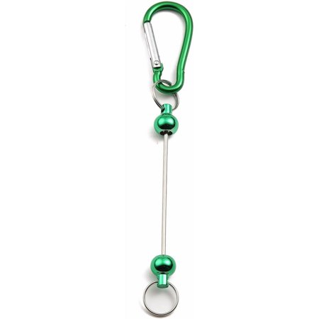 5pcs Aluminum Climbing Carabiners Beadable Iron Key Clasps Green 146mm