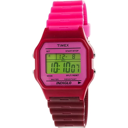 Timex T2N209 Pink Resin Quartz Sport Watch