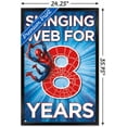 thumbnail image 3 of Marvel Spider-Man - Happy 8th Birthday Wall Poster, 22.375" x 34", Framed, 3 of 3