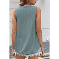 thumbnail image 7 of Womens Tank Tops Sleeveless Eyelet Embroidery Scoop Neck Loose Fit Casual Summer Flowy Green M, 7 of 7