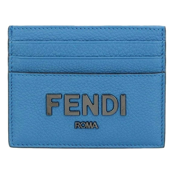 Fendi Signature Fiordaliso Grained Leather Card Case Wallet