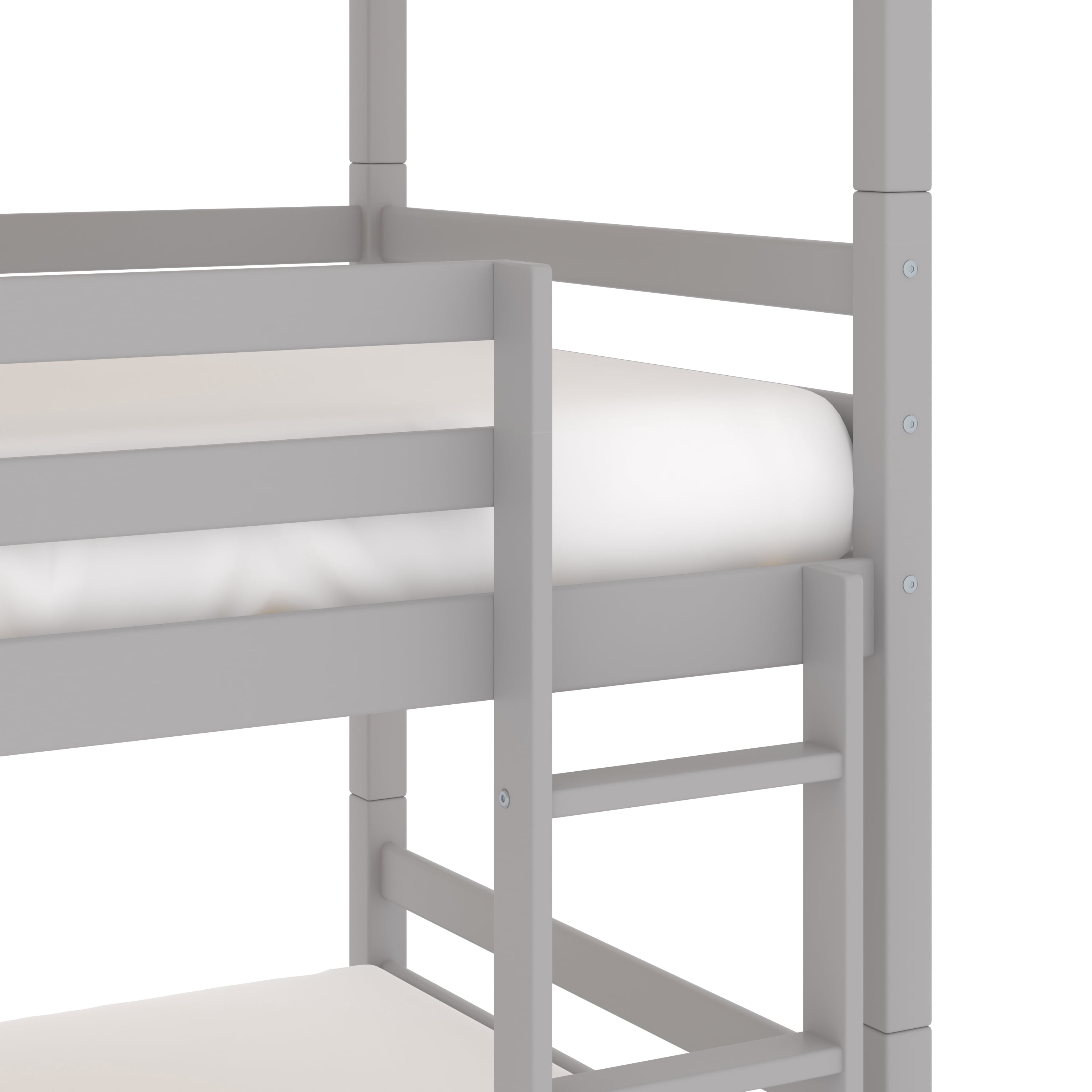 Campbell Wood Triple Twin Bunk Bed, Gray, by Hillsdale Living Essentials