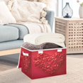 thumbnail image 4 of Iauyy Large Storage Box with Lid - Foldable Home Storage Bins for Clothes Toy Holiday Decor, Bright Red (42*32*30cm), 4 of 6