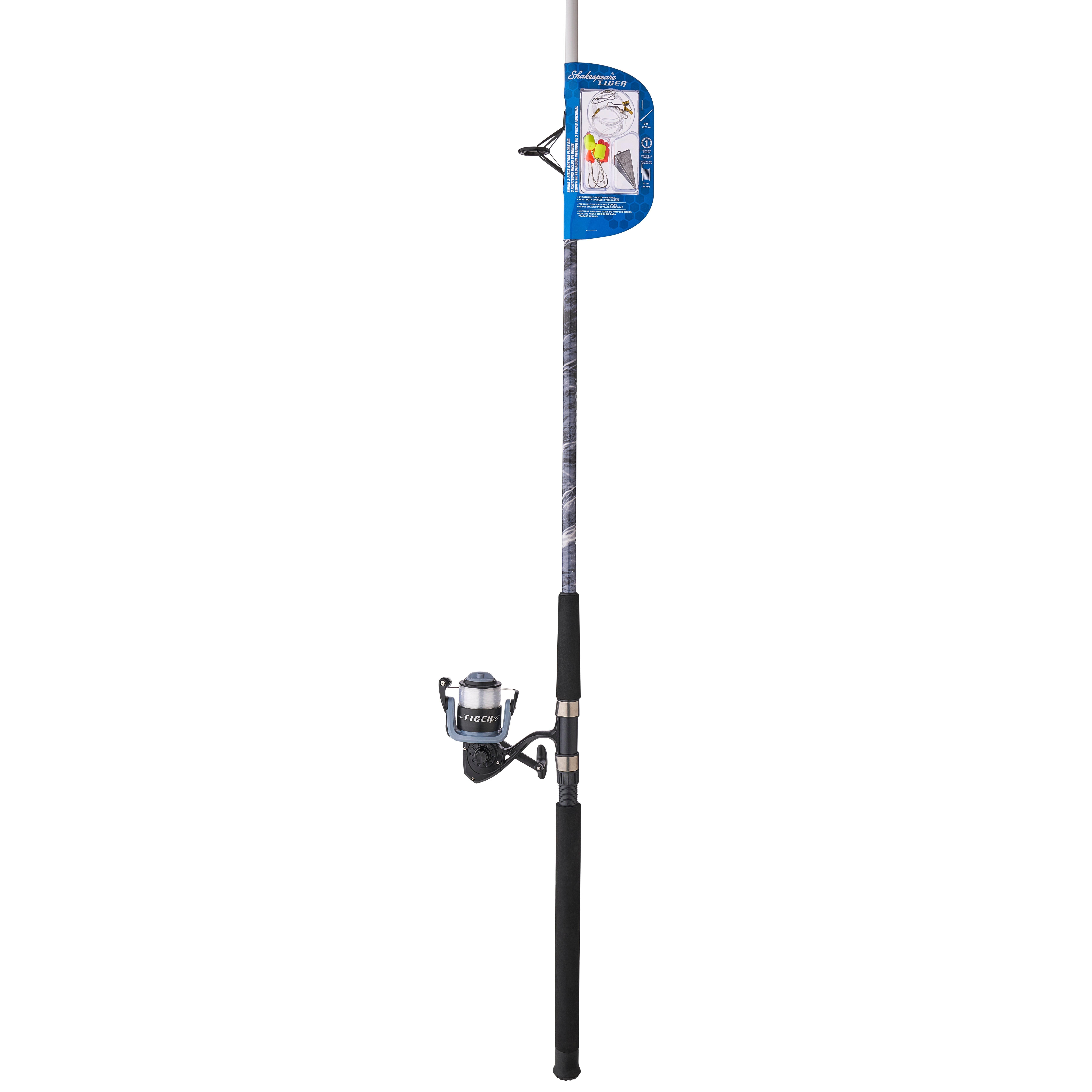 Shakespeare Tiger Spinning Surf Mossy Oak Kit, 9' Rod and Reel Combo with Bottom Float Rig