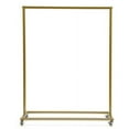 thumbnail image 6 of Industrial Vintage Style Clothes Rack Iron Garment Clothes Hanger Gold w/Wheels Clothes Workroom Garment Hanging Rack Vintage Display Stand Home Organizer Metal Clothes Rack Retail Store Display, 6 of 11