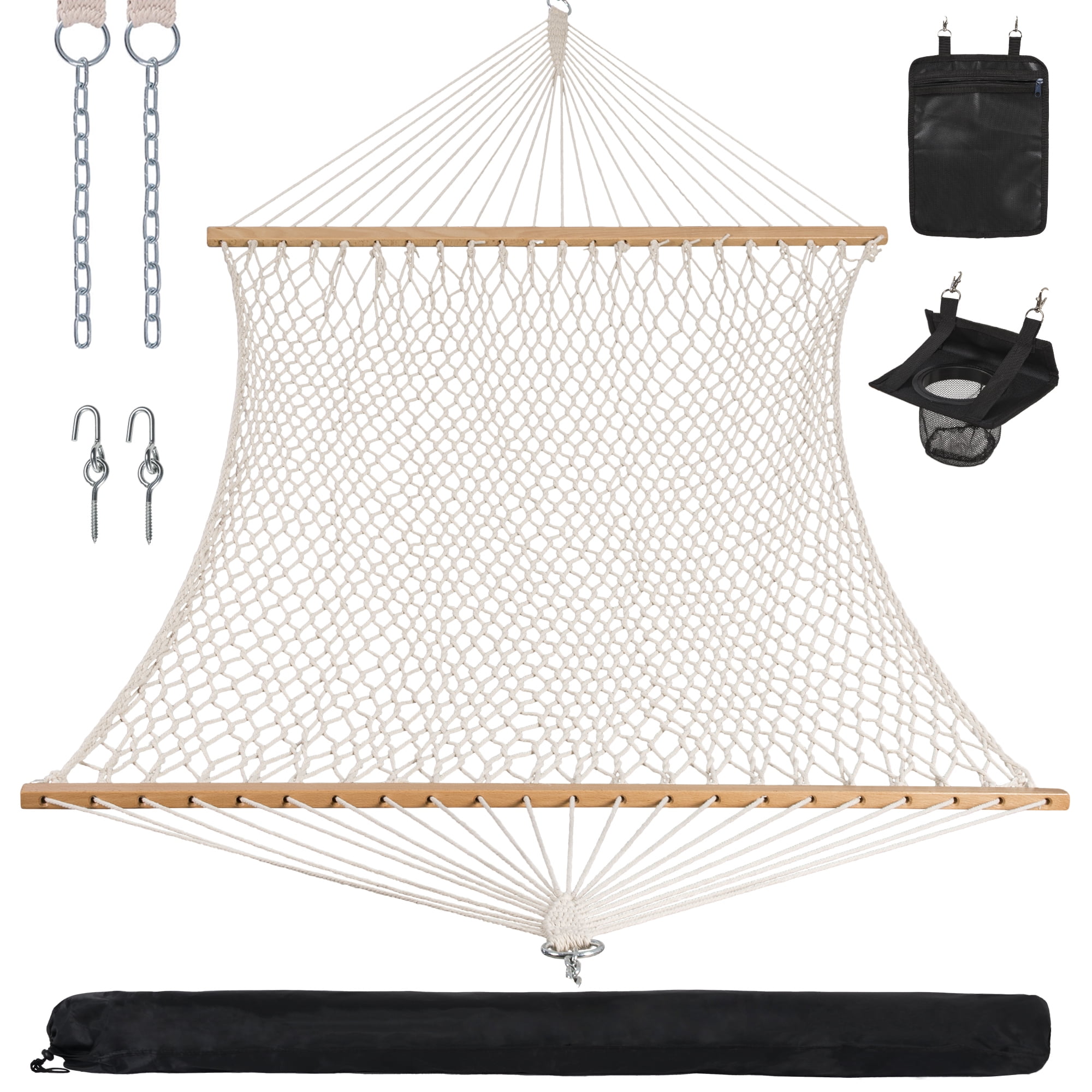 SUNCREAT Hammocks Cotton Rope Double Hammock without stand,bed