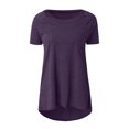 thumbnail image 5 of Npasoilc Summer Tops for Women 2024 Short Sleeve Round Neck Pullover Blouse Solid Color Casual Loose T-Shirt Tops, 5 of 5