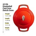 thumbnail image 5 of Lodge USA Enamel Dutch Oven, 4.5 qt., Red, 5 of 6