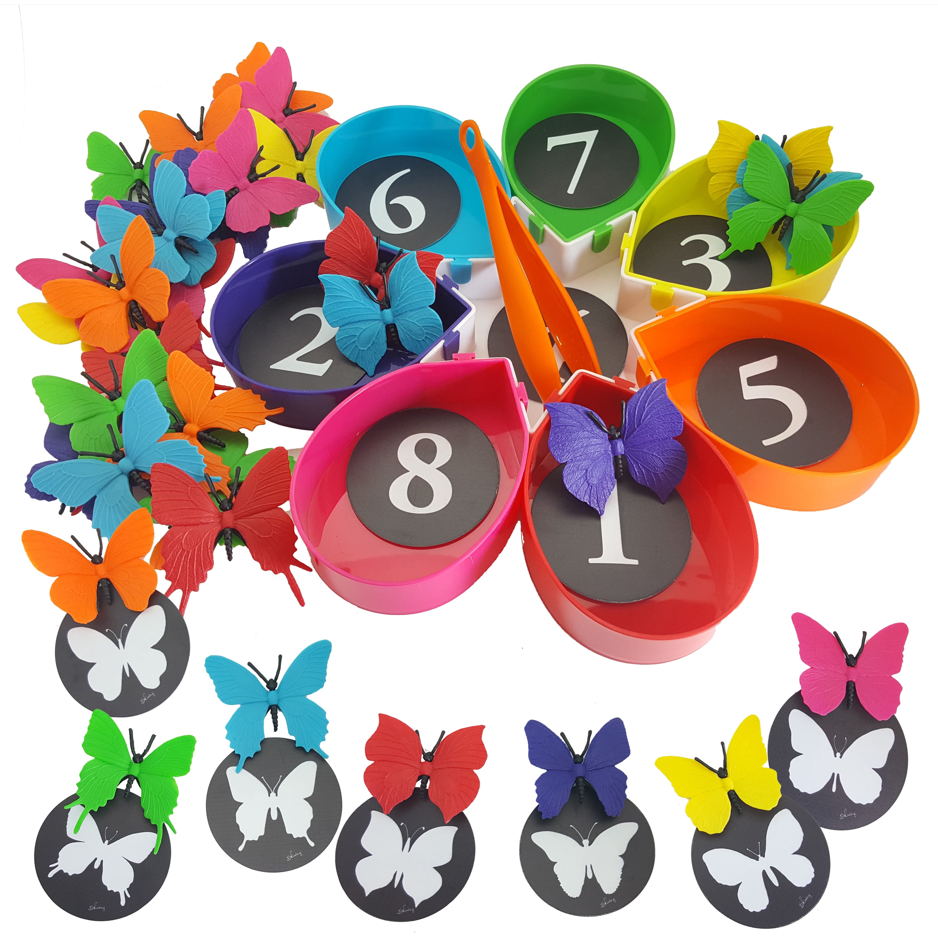 Skoolzy Rainbow Counting Butterflies With Matching Sorting Cups