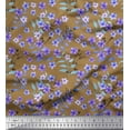 thumbnail image 1 of Soimoi Cotton Duck Fabric Leaves & Periwinkle Floral Fabric Prints by Yard 42 Inch Wide, 1 of 3