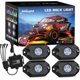 thumbnail image 1 of Kit de Luc LED RGB, 4 cápsulas de luz de neón Multicolor con Control de aplicación Bluetooth, Modo de música Intermitente, luz de Pozo para camión, ATV, UTV, RZR SUV, 1 of 5