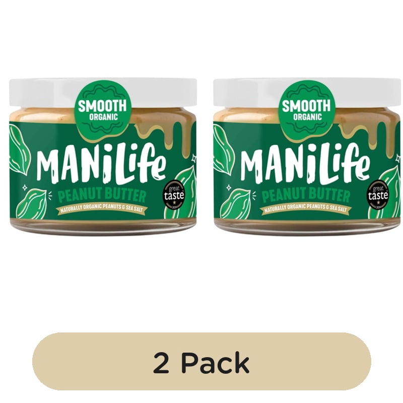 ManiLife Organic Smooth Peanut Butter 275g, British Import (Pack of 2)
