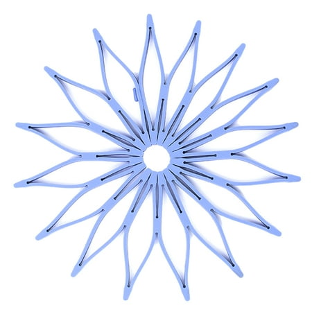 Blossom Multi-Purpose Expanding Flower Silicone Trivet Hot Pad Coaster, Heat-Safe Scratch-Free Non-Stick Non-Skid, Powder Blue, 8.75-Inches