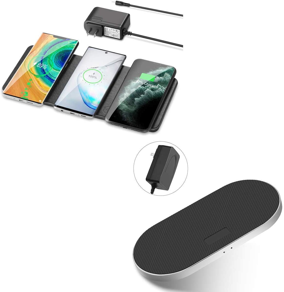 AIMTYD Triple Wireless Charger with Dual Fast 5 Coils Wireless Charger