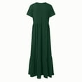 thumbnail image 5 of Women's Plus Size Short Sleeve Crewneck Swing Dress Flowy Tiered Maxi Beach Dress With Pockets Elegant Leisure Dresses, 5 of 6
