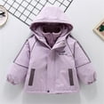 thumbnail image 2 of EnJoCho Girls Jacket 3 in 1 Detachable Liner Removable Hood Windproof Waterproo𝖿 Lightweight Windbreaker Raincoat Fleec𝖾 Outerwear All Season Layer, 2 of 7