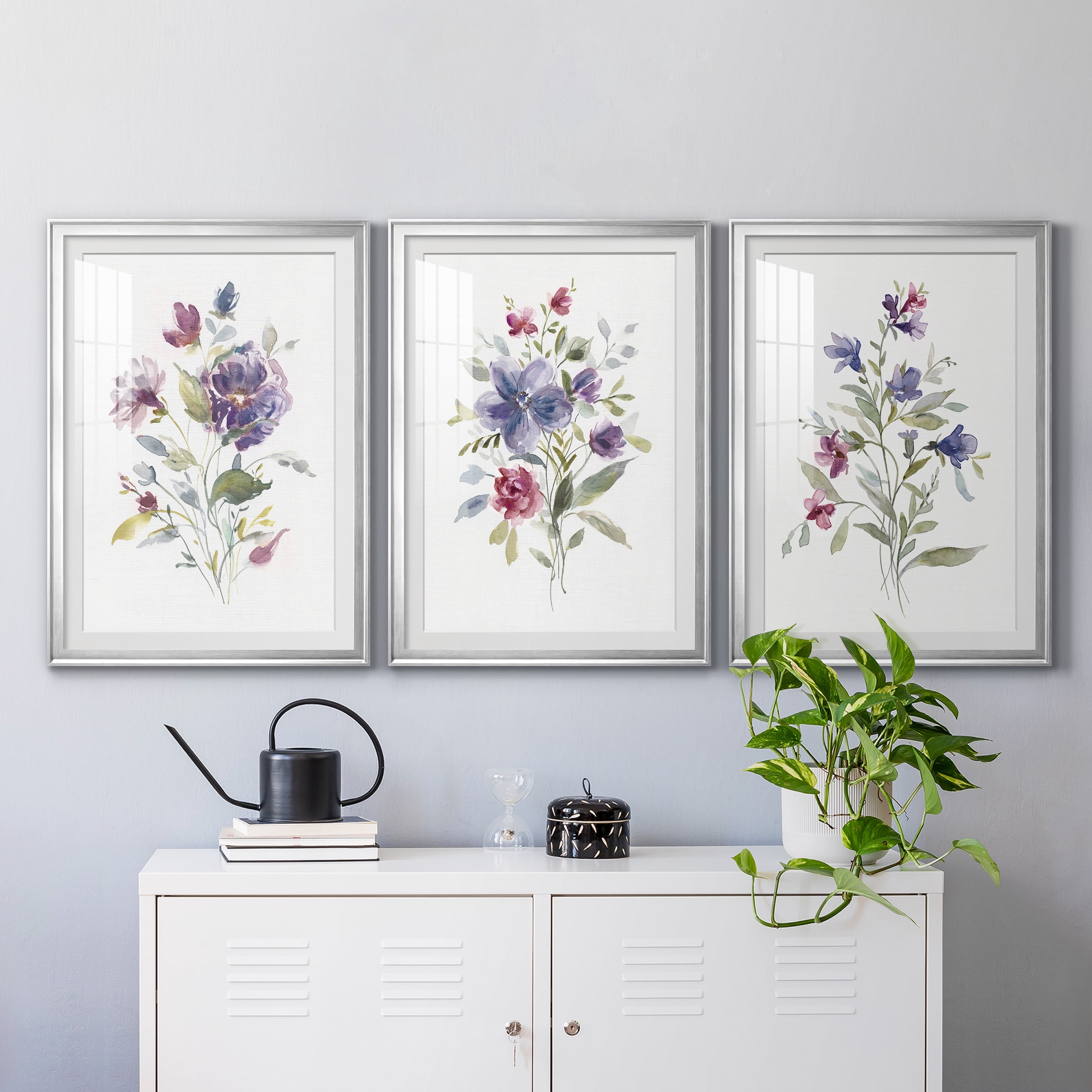 Color Variety I Premium Framed Prints Set of 3 - Ready to Hang - 30.5 x 42.5 Each - Silver Frame