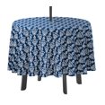 thumbnail image 1 of Vargottam Nappe Ronde Intérieure/extérieure 58 Pouces avec Trou pour Parasol et Fermeture Éclair, Nappe Imperméable, Nappes pour Table de Jardin - Bleu Royal, 1 of 7