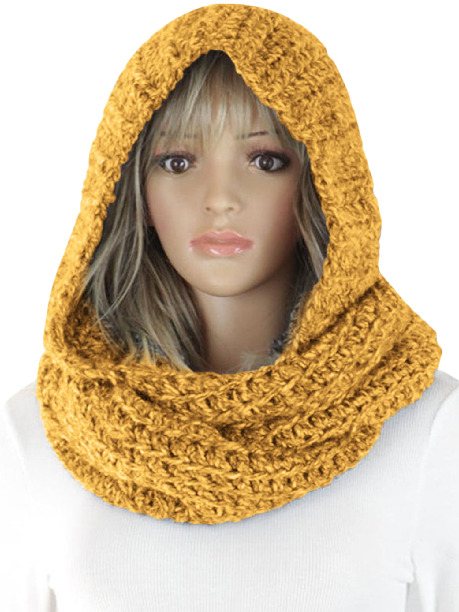 Cold Winter Unisex Knitted Hood Neck Circle Scarf  Wild Shawl Wrap Warmer CB 