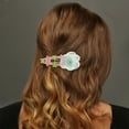 thumbnail image 2 of Unique Bargains 2 Pcs Hair Clip Grace Pastoral Style Mesh Flowers Duckbill Clip Green, 2 of 5