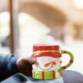 thumbnail image 6 of Glass Bottle,Festive 3D Ceramic Christmas Mug: Santa Snowman Reindeer & Penguin Travel Cup, 6 of 9