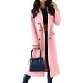 thumbnail image 3 of HAJWOH Coats for Women Elegant Classy Double Breasted Trench Coats Notch Lapel Blend Long Jackets Work Overcoat, 3 of 6