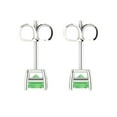 thumbnail image 4 of Clara Pucci 1Ct Green Emerald Cut VVS1 Push Back Stud 18k Solid hypoallergenic Gold Designer Earrings For April, 4 of 7