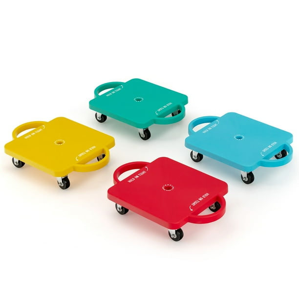 Indoor Ride: Gymax Kids Sitting Scooter Floor Scoot Board with 4