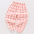 thumbnail image 2 of Agkizg Summer Toddler Baby Girl's Casual Pants,2-10 Years Children's Mosquito Repellent Pants Checkered Printed Breathable Lantern Pants Long Pants, 2 of 3