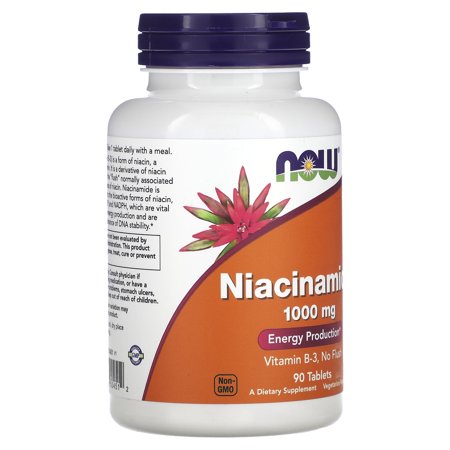 ナウフーズ ナイアシンアミド 1000mg 90粒 タブレット NOW Foods Niacinamide サプリメント ビタミンB3 ノーフラッシュ フラッシュフリー ビタミン