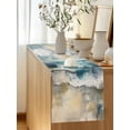 thumbnail image 2 of Watercolor Ocean Waves Beach Table Runner 13x70in Non-Slip Cotton Linen Table Runners, Abstract Seaside Cloudy Sky Dresser Scarves TableRunner for Dinner Kitchen Dining Wedding Party, 2 of 9